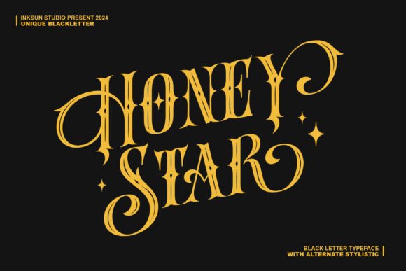 Honey Star: A Bold, Thick Blackletter Font